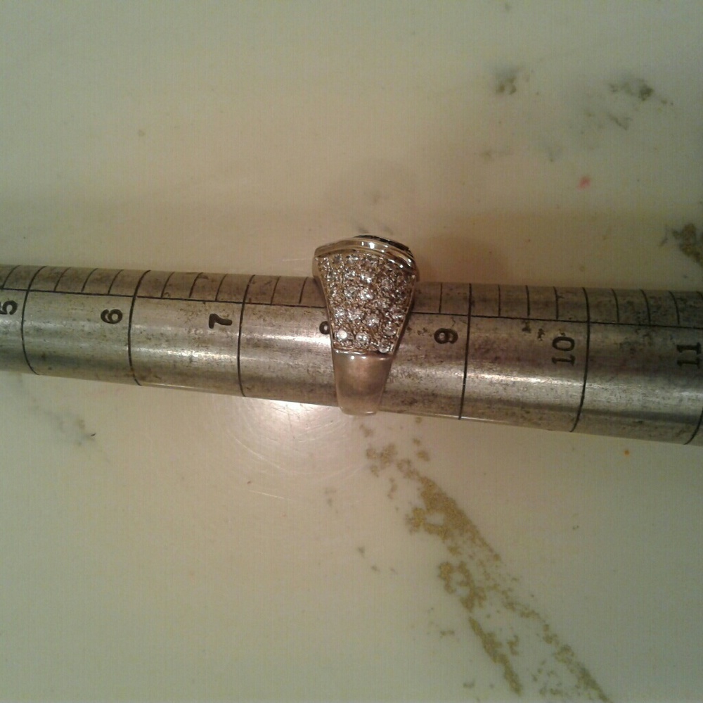 Vintage Sterling Silver Sapphire CZs Ring - Picture 7 of 8